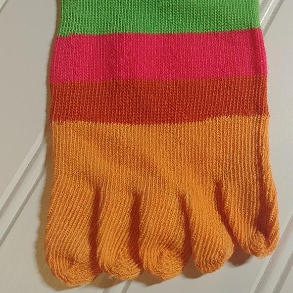Focus Orange Rainbow Striped Toe Socks-3/$25.00 - Picture 4 of 8